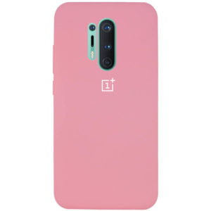 Оригинальный чехол Silicone Cover 360 с микрофиброй для OnePlus 8 Pro – Розовый / Pink