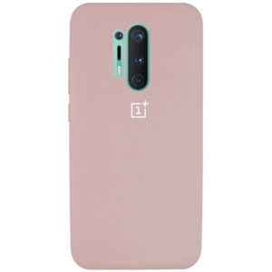 Оригинальный чехол Silicone Cover 360 с микрофиброй для OnePlus 8 Pro – Розовый / Pink Sand