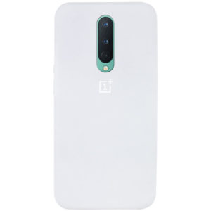 Оригинальный чехол Silicone Cover 360 с микрофиброй для OnePlus 8 – Белый / White