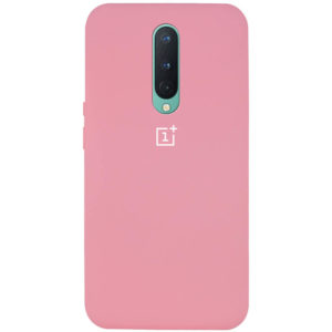 Оригинальный чехол Silicone Cover 360 с микрофиброй для OnePlus 8 – Розовый / Pink
