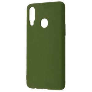Чехол Silicone Case WAVE Full с микрофиброй для Samsung Galaxy A20s 2019 (A207) – Army green