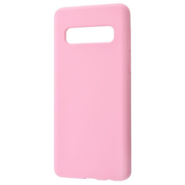 Чехол Silicone Case WAVE Full с микрофиброй для Samsung Galaxy S10 Plus (G975) – Light pink