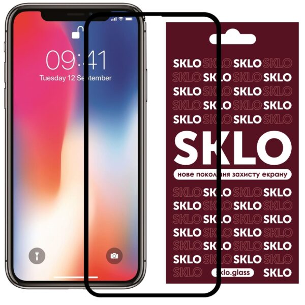 Защитное стекло 3D / 5D Premium SKLO Full Glue на весь экран для Iphone 11 / XR – Black