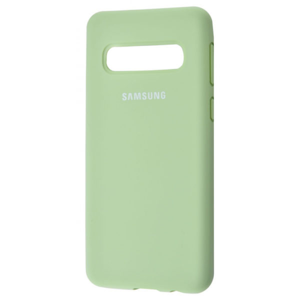 Оригинальный чехол Silicone Cover 360 с микрофиброй для Samsung Galaxy S10 (G973) – Mint gum
