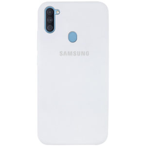 Оригинальный чехол Silicone Cover 360 с микрофиброй для Samsung Galaxy A11 / M11 – Белый / White