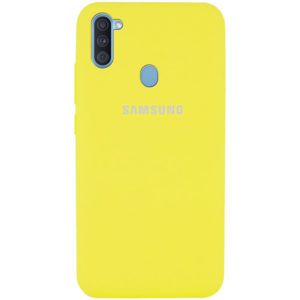 Оригинальный чехол Silicone Cover 360 с микрофиброй для Samsung Galaxy A11 / M11 – Желтый / Yellow