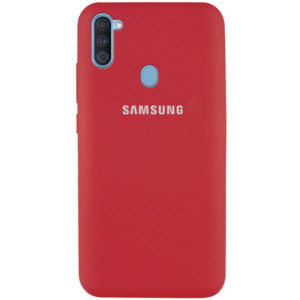 Оригинальный чехол Silicone Cover 360 с микрофиброй для Samsung Galaxy A11 / M11 – Красный / Camellia