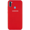 Оригинальный чехол Silicone Cover 360 с микрофиброй для Samsung Galaxy A11 / M11 – Красный / Dark Red