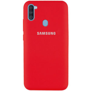 Оригинальный чехол Silicone Cover 360 с микрофиброй для Samsung Galaxy A11 / M11 – Красный / Red