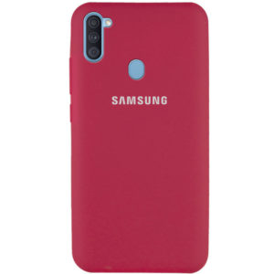 Оригинальный чехол Silicone Cover 360 с микрофиброй для Samsung Galaxy A11 / M11 – Красный / Rose Red