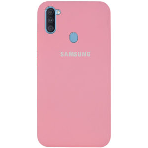 Оригинальный чехол Silicone Cover 360 с микрофиброй для Samsung Galaxy A11 / M11 – Розовый / Pink