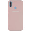 Оригинальный чехол Silicone Cover 360 с микрофиброй для Samsung Galaxy A11 / M11 – Розовый  / Pink Sand
