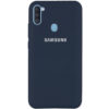 Оригинальный чехол Silicone Cover 360 с микрофиброй для Samsung Galaxy A11 / M11 – Синий / Midnight Blue