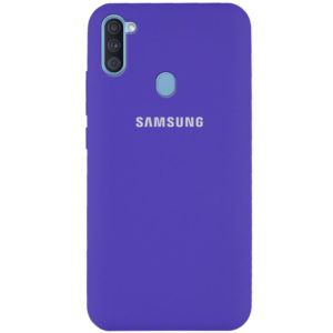 Оригинальный чехол Silicone Cover 360 с микрофиброй для Samsung Galaxy A11 / M11 – Фиолетовый / Purple