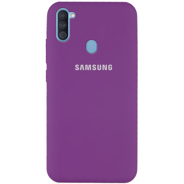 Оригинальный чехол Silicone Cover 360 с микрофиброй для Samsung Galaxy A11 / M11 – Фиолетовый / Grape