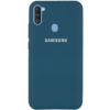Оригинальный чехол Silicone Cover 360 с микрофиброй для Samsung Galaxy A11 / M11 – Синий / Cosmos Blue