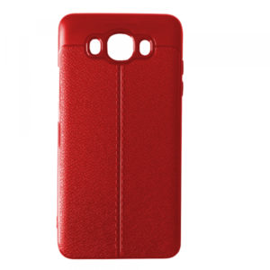 TPU чехол фактурный (с имитацией кожи) для Samsung Galaxy J7 2016 (J710) – Red