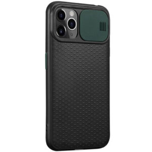 Чехол Camshield Black TPU со шторкой защищающей камеру для Iphone 11 Pro – Черный / Темно-зеленый