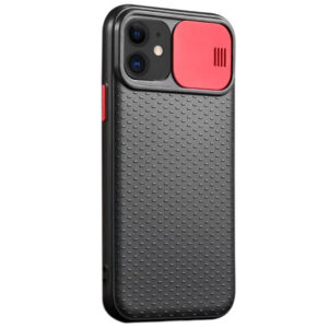 Чехол Camshield Black TPU со шторкой защищающей камеру для Iphone 11 – Черный / Красный