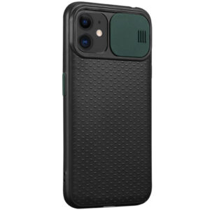 Чехол Camshield Black TPU со шторкой защищающей камеру для Iphone 11 – Черный / Темно-зеленый