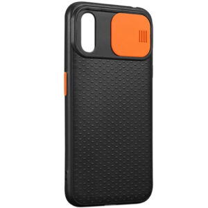 Чехол Camshield Black TPU со шторкой защищающей камеру для Iphone XR – Черный / Оранжевый