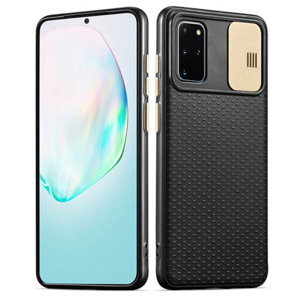 Чохол Camsh Black для Samsung Galaxy S20 Plus Чорний / Золотий