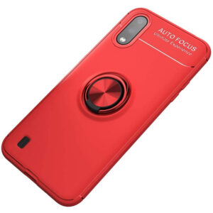 Cиликоновый чехол Deen ColorRing c креплением под магнитный держатель для Samsung Galaxy A01 – Красный
