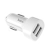 Автомобільний зарядний пристрій Hoco Z2A + кабель MicroUSB 2USB / 2.4A White 59474