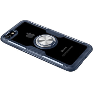 Чехол TPU+PC Deen CrystalRing с креплением под магнитный держатель для Iphone 7 / 8 / SE (2020)  — Темно-синий