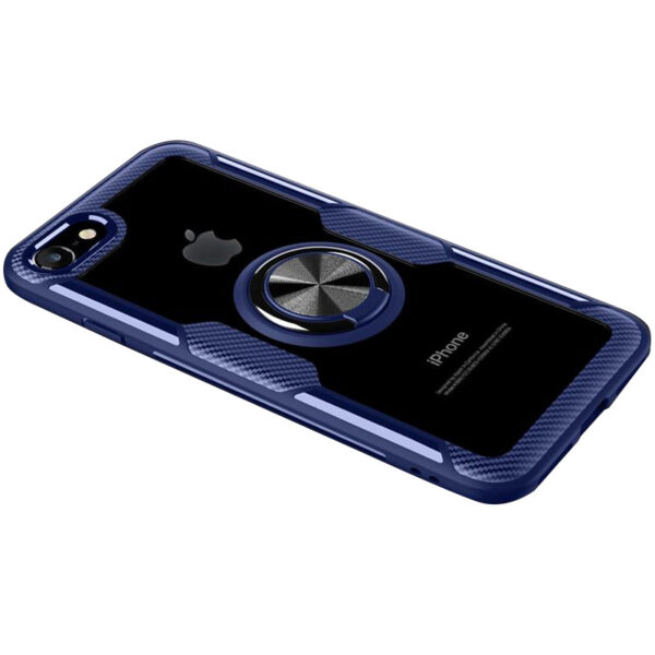 Чехол TPU+PC Deen CrystalRing с креплением под магнитный держатель для Iphone 7 / 8 / SE (2020)  — Синий