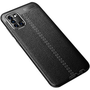 TPU чехол фактурный (с имитацией кожи) для Samsung Galaxy M31 – Черный