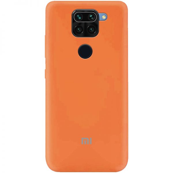 Оригинальный чехол Silicone Cover 360 (A) с микрофиброй для Xiaomi Redmi Note 9 / Redmi 10X – Оранжевый / Orange