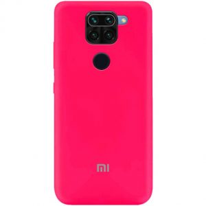 Оригинальный чехол Silicone Cover 360 (A) с микрофиброй для Xiaomi Redmi Note 9 / Redmi 10X – Розовый / Barbie pink