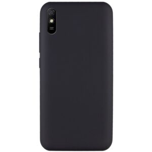 Чехол Silicone Cover Full without Logo (A) с микрофиброй для Xiaomi Redmi 9A – Черный / Black