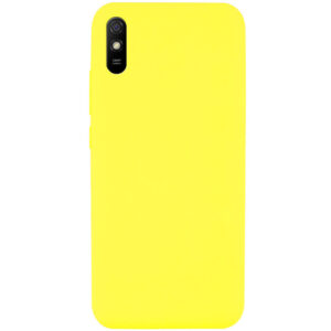 Чехол Silicone Cover Full without Logo (A) с микрофиброй для Xiaomi Redmi 9A – Желтый / Neon Yellow