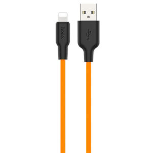 Кабель Hoco X21 plus Silicone Lightning 2.4A (1м) – Black / Orange