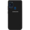 Оригинальный чехол Silicone Cover 360 (A) с микрофиброй для Samsung Galaxy A21s – Черный / Black