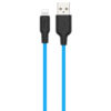 Кабель Hoco X21 plus Silicone to Lightning 2.4A (1м) – Black / Blue