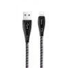 Кабель Hoco U56 Metal Armor USB to Lightning 2.4A (1.2м) – Metal Gray