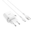 Сетевое зарядное устройство Hoco C12Q Smart Quick Charge 3.0 + кабель MicroUSB 1USB / 3A – White 60993