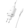 Сетевое зарядное устройство Hoco C12Q Smart Quick Charge 3.0 + кабель MicroUSB 1USB / 3A – White