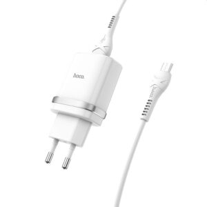 Сетевое зарядное устройство Hoco C12Q Smart Quick Charge 3.0 + кабель MicroUSB 1USB / 3A – White