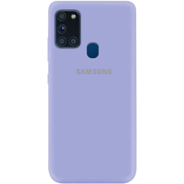 Оригинальный чехол Silicone Cover 360 (A) с микрофиброй для Samsung Galaxy A21s – Сиреневый / Dasheen