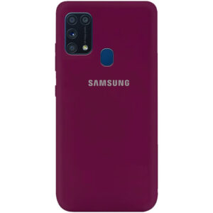 Оригинальный чехол Silicone Cover 360 (A) с микрофиброй для Samsung Galaxy M31 – Бордовый / Marsala