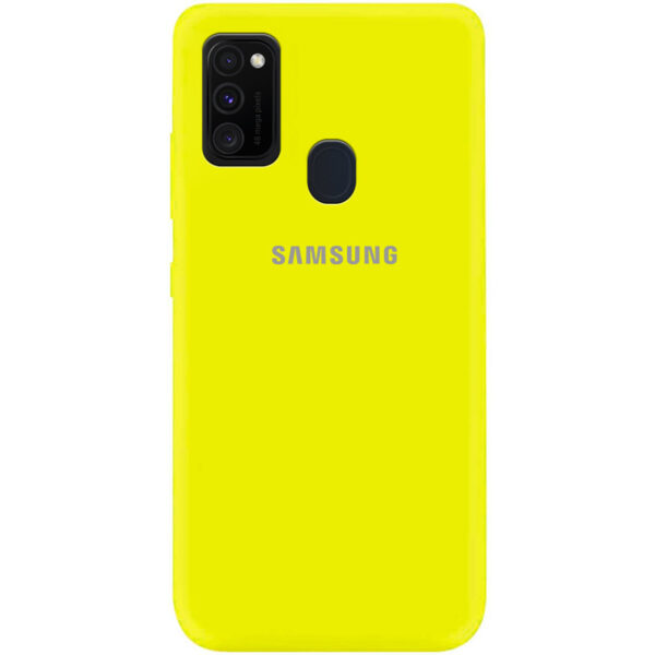 Оригинальный чехол Silicone Cover 360 (A) с микрофиброй для Samsung Galaxy M30s / M21 – Желтый / Flash