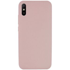 Чехол Silicone Cover Full without Logo (A) с микрофиброй для Xiaomi Redmi 9A – Розовый / Pink Sand