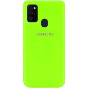 Оригинальный чехол Silicone Cover 360 (A) с микрофиброй для Samsung Galaxy M30s / M21 – Салатовый / Neon green