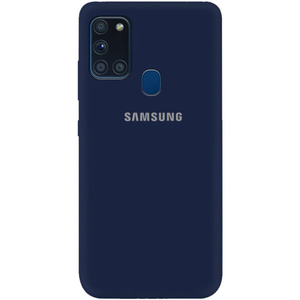 Оригинальный чехол Silicone Cover 360 (A) с микрофиброй для Samsung Galaxy A21s – Синий / Midnight blue