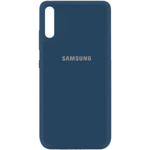 Оригинальный чехол Silicone Cover 360 (A) с микрофиброй для Samsung Galaxy A50 / A30s 2019 – Синий / Navy blue
