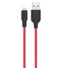 Кабель Hoco X21 plus Silicone USB – Lightning 2.4A 1м Black / Red